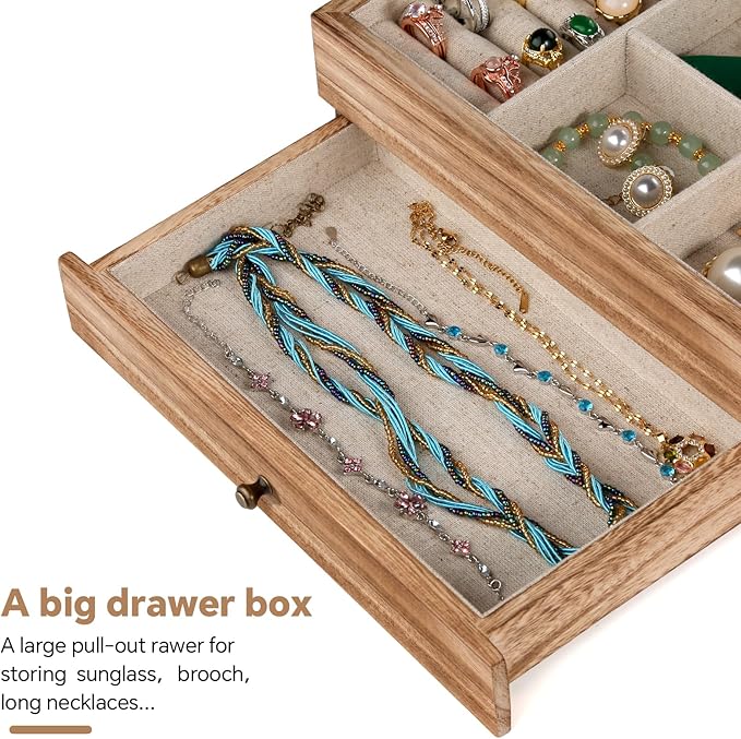 2 Layer Wooden Jewelry Box Organizer suppliers