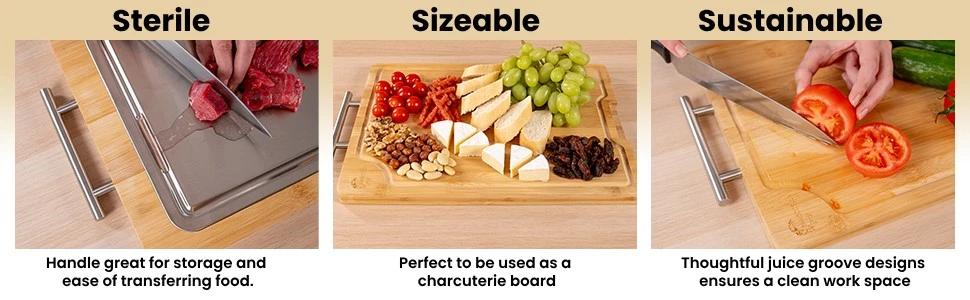 2-in-1 Bamboo Cutting Board With Handle 4 2-in-1 Bamboo Cutting Board With Handle 4